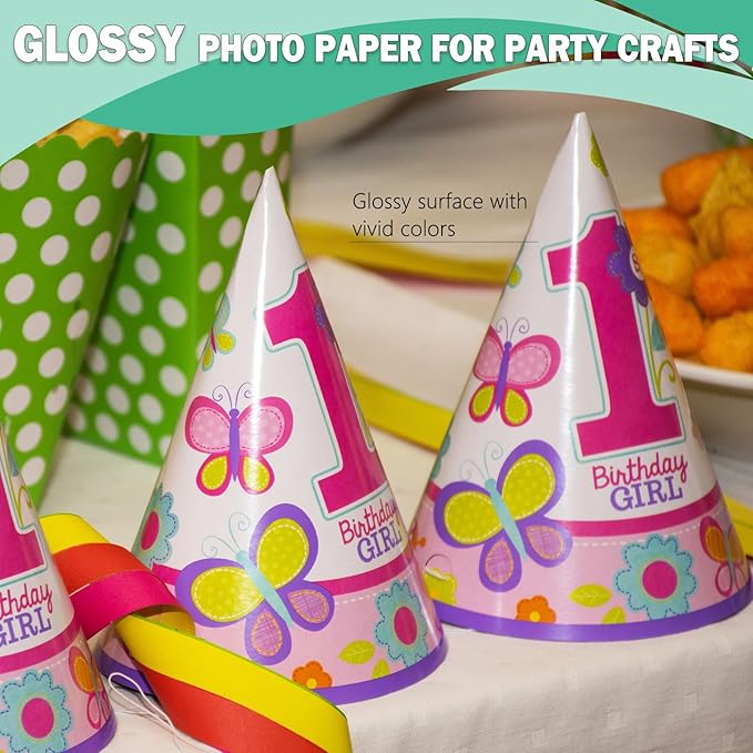 36lb Glossy Photo Paper, 11x14, 11R Size, Thin Glossy Photo Paper for Chip Bags, Inkjet, 100 Pack