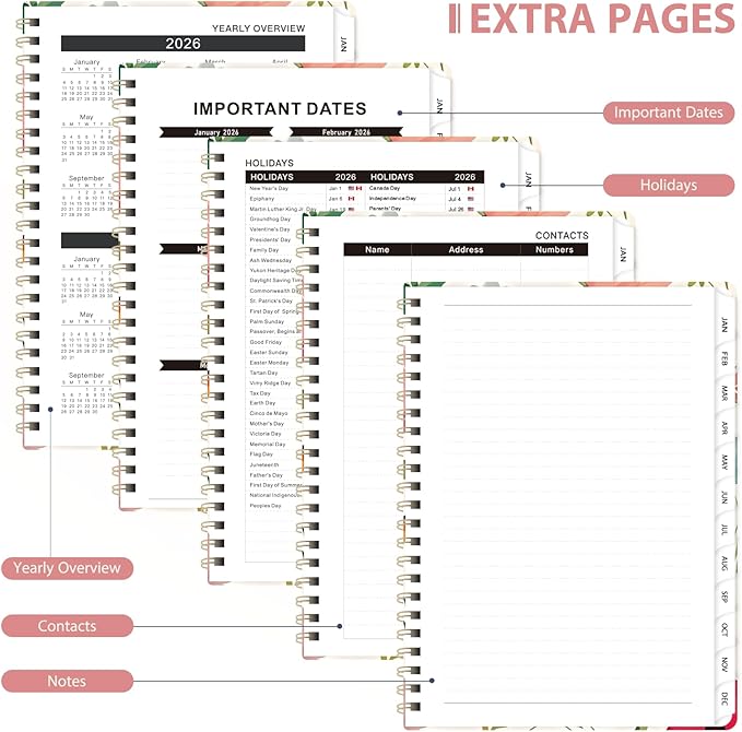 2026 Planner, Weekly and Monthly Calendar Planner Agenda, Jan 2026 - Dec 2026, Planning Academic Book, Office Desk Accessories and School Supplies - A5 (6.3'' x 8.5'')