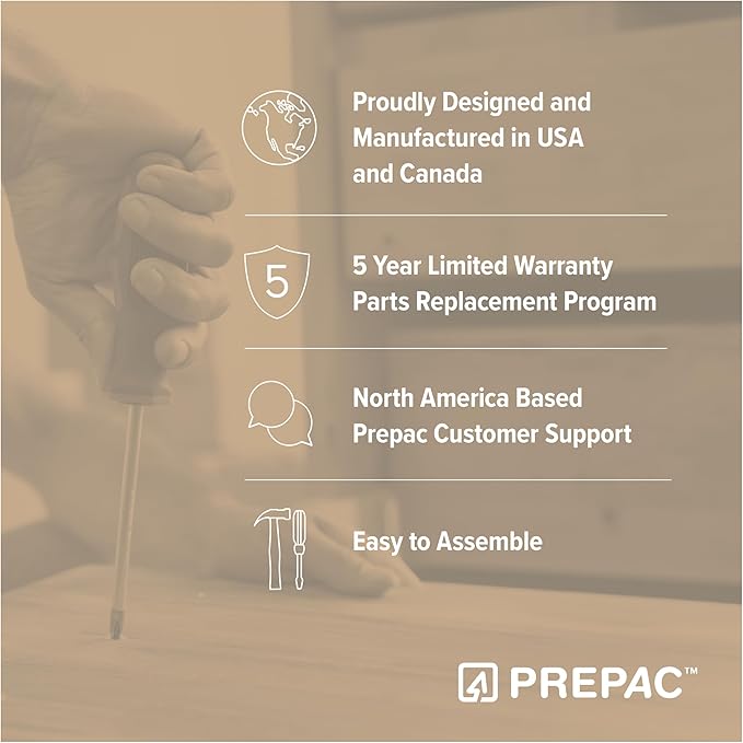 Prepac Yaletown 4 Panel Door Console Table with Storage, Oak Storage Cabinet with Doors and Shelves, Sideboard Storage Cabinet 60" W x 32" H x 16" D, OCBG-2220-1