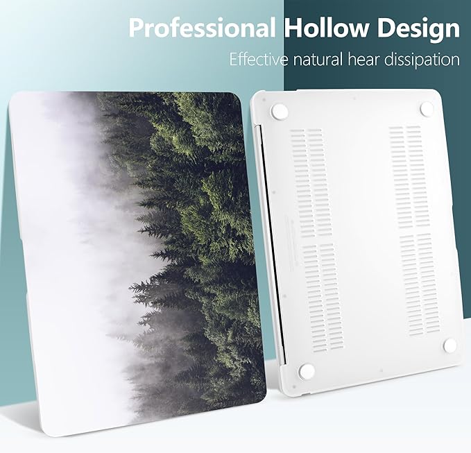 DONGKE Compatible with MacBook Air 13 inch Case 2021 2020 2019 2018 Release A2337 M1 A2179 A1932 with Retina Display & Touch ID, Plastic Hard Shell & Keyboard Cover - Forest