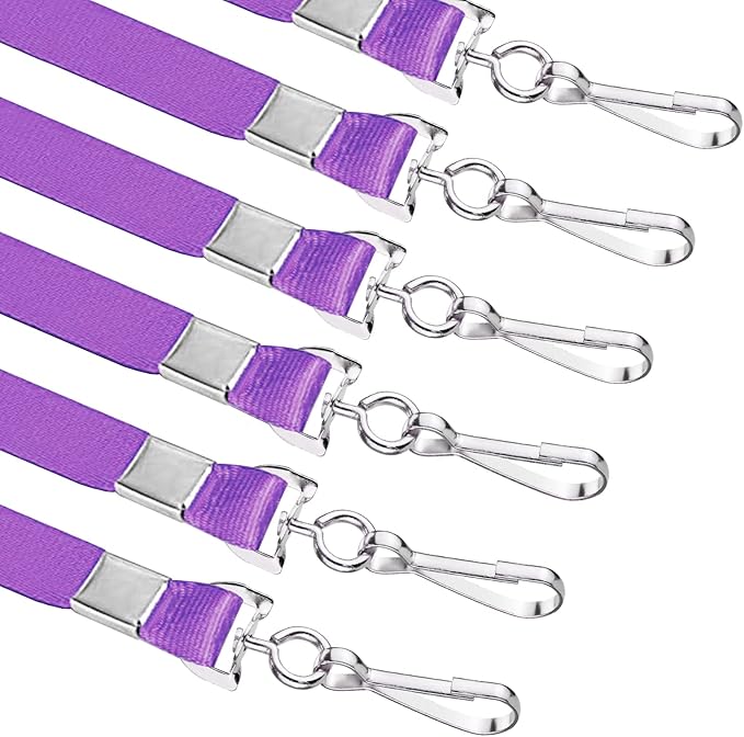Purple Lanyards Bulk 50 packs Lanyards for ID Badges,Lanyards with Swivel Hook Clips for Name Tag Lanyard ID Holder