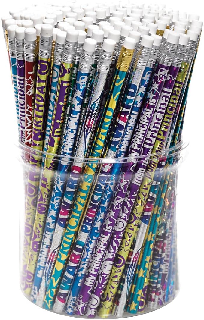 Anderson's Principal Designs Pencil Tub, Fun & Colorful Pencils, Perfect for School Supplies, Classroom Rewards, Creative Writing, Party Favors, and Motivational Gifts, Set of 144