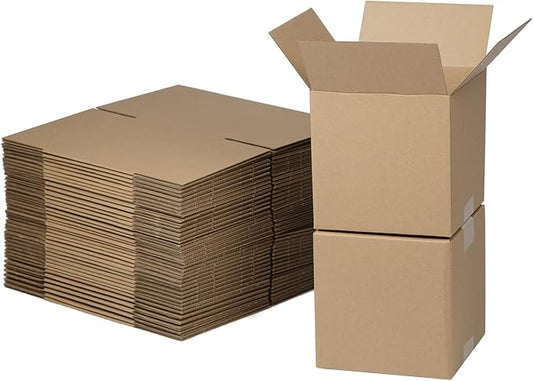 6x6x6 Inches Shipping Boxes Set of 40, Brown Corrugated Cardboard Box Literature Mailer for Packing Small Business