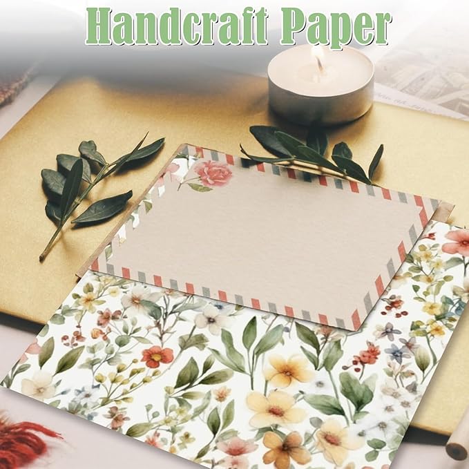 48 Sheets Floral Vintage Scrapbook Paper , Watercolor Vintage Floral Pattern Decorative Scrapbook Paper for Journals DIY Cards and Photo Albums,Aesthetic Craft Supplies for Kids and Adults