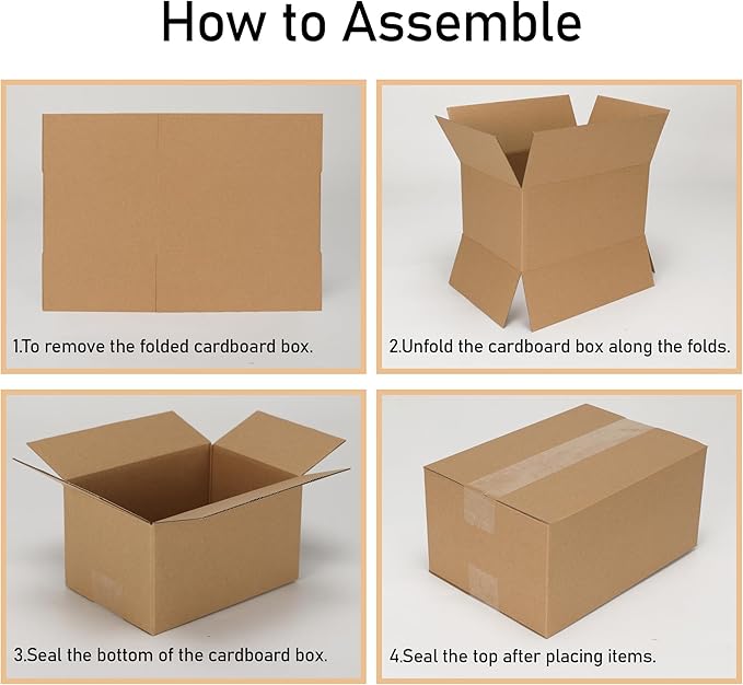 CRUGLA 40 Packs 10x7x5 Shipping Boxes for Small Business, Corrugated Cardboard Boxes Bulk for Shipping Packing Mailing