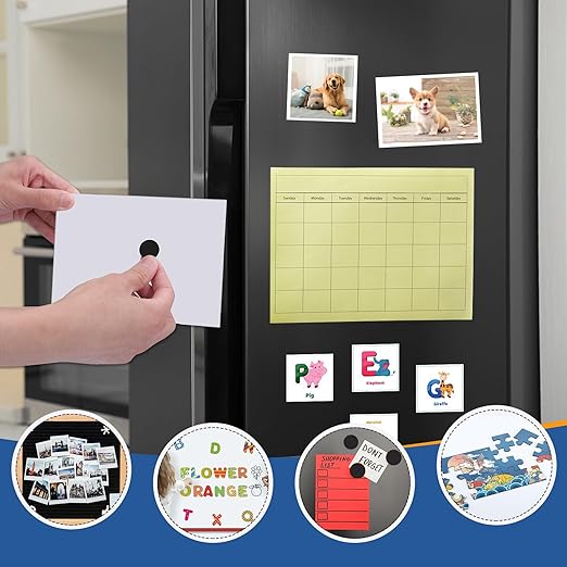 DIYMAG 0.8" x 0.04" 80Pack Magnetic Dot with Adhesive Backing,Thin Round Magnets Flexible Strong Magnet Sheets Easy Peel and Stick with Self Adhesive for Crafts, Photos Magnetic Tape