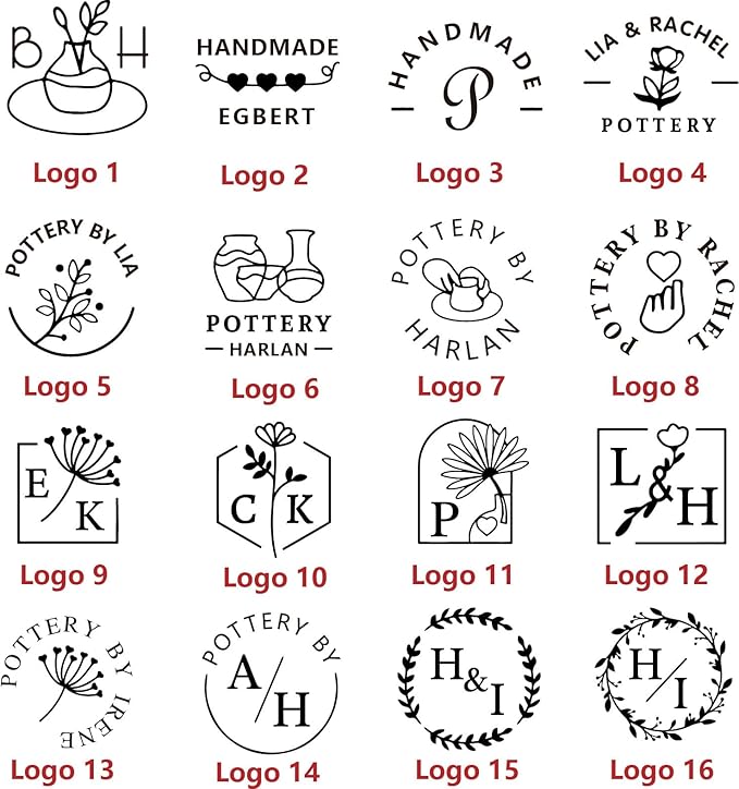 KAINSY Custom Pottery Stamp, Personalized Clay Stamp with Own Design, Create Unique Imprints in Pottery, Handcrafted Potters Lovers Gift, Polymer Clay Tools (1 inch)