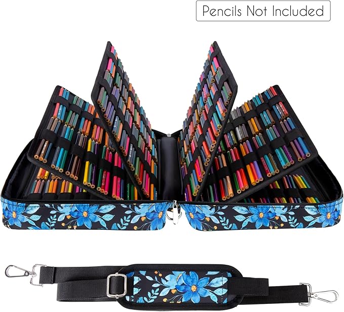 YOUSHARES Big Capacity Colored Pencil Case - 480 Slots large Pen Case Organizer with Multilayer Holder for Prismacolor Colored Pencils & Gel Pen (Orchid)