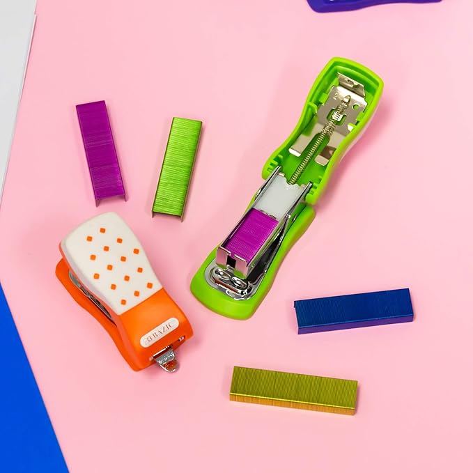 BAZIC Products Staples Standard 26/6 Metallic Color 3000/Pack Refill for Stapler, Ideal Office Staples for Home, School & Business, Assorted Colors, 24-Packs