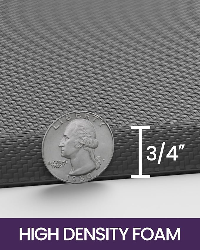 DEXI Kitchen Mat Cushioned Anti Fatigue, Non Slip Waterproof Comfort Standing Floor Rug for Kitchen, Office, Sink, Laundry, 48x20, Grey