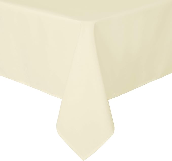 sancua Rectangle Tablecloth - 54 x 78 Inch - Stain and Wrinkle Resistant Washable Polyester Table Cloth, Decorative Fabric Table Cover for Dining Tables, Buffet Parties and Camping, Beige