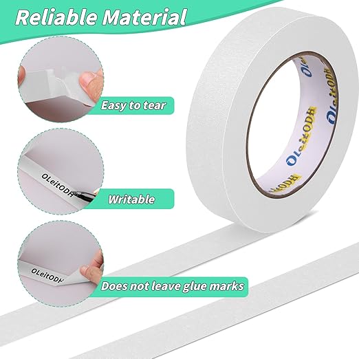12 Rolls White Painters Tape Bulk 2 inch x 660 Yards, Painters Masking Tape No Residue Wall Painting Tape Artist Tape Trim Edge Finishing Tape for Wall Painting Decoration DIY Supplies