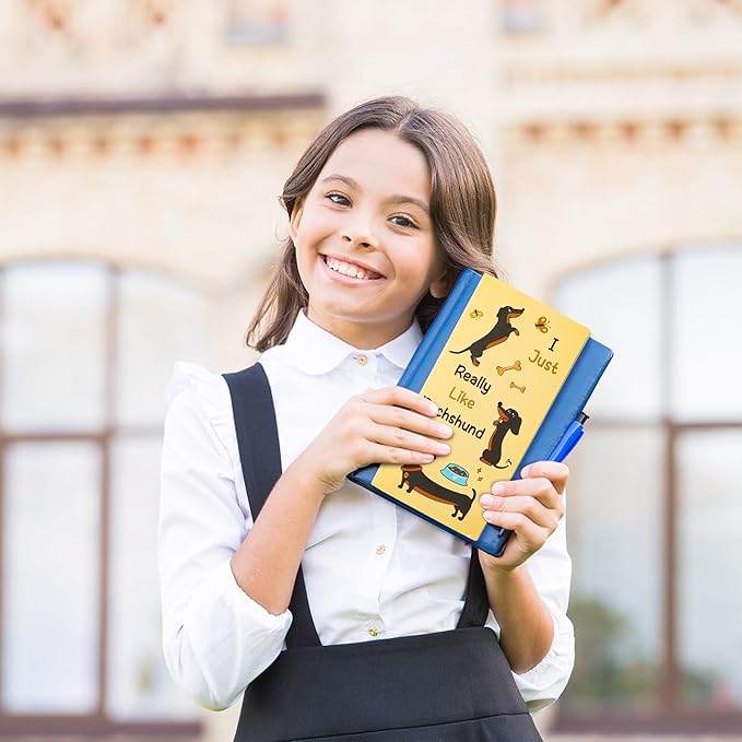 Xqumoi I Just Really Like Dachshund Sticky Notes Set, 550 Sheets Cute Cartoon Dachshund Self-Stick Notes Pads Animal Divider Tabs Bundle Writing Memo Pads Back to School Office Supplies Small Gift