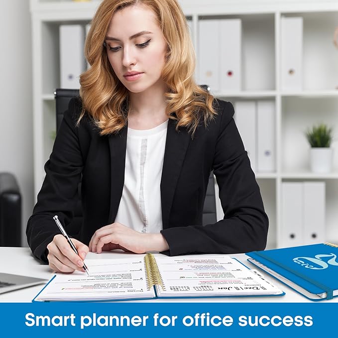 2026 Planner, Weekly and Monthly Calender Planner, Jan 2026 to Dec 2026, Hardcover 2026 Calendar Planner Book with Tabs & Inner Pocket, Office Home School Supplies for Women & Men - A4 (8.5" x 11"), Azure Blue