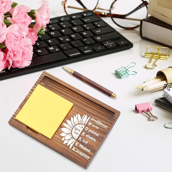 Healthcare Worker Sticky Note Holder, Thank You Appreciation Gifts for Healthcare Workers, Employee Recognition Office Desk Organizer TZP111