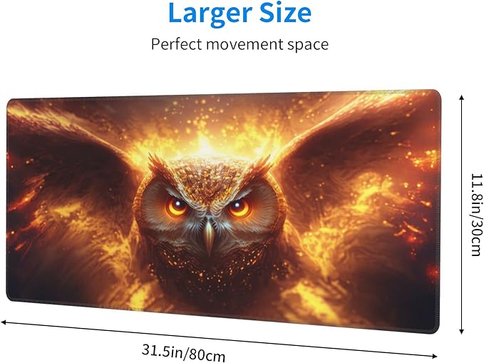 Golden Owl Extended Big Mouse Pad Large,XL Gaming Mouse Pad Desk Pad,31.5x11.8inch Long Computer Keyboard Mouse Mat Mousepad with 3mm Non-Slip Base for Home Office Work