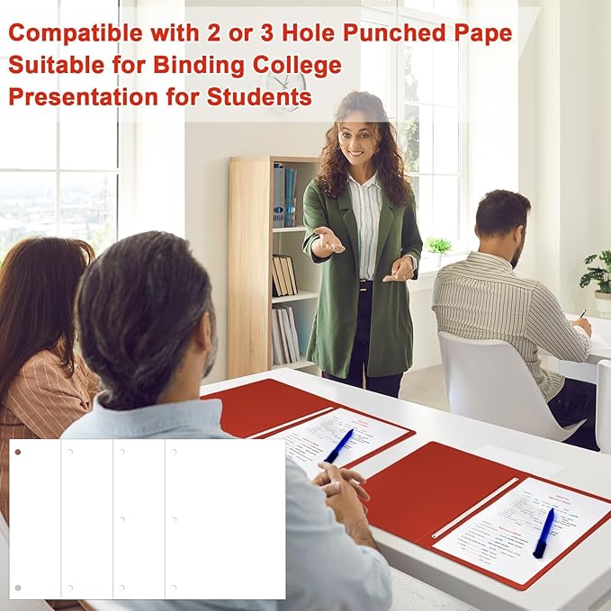 gisgfim 12 Pcs 8.5 x 11'' Pressboard Report Cover 3" Capacity Prong Clip Report Cover Metal Prong Fastener with Compressor Letter Size Presentation Report Folder for Bind Proposal Document