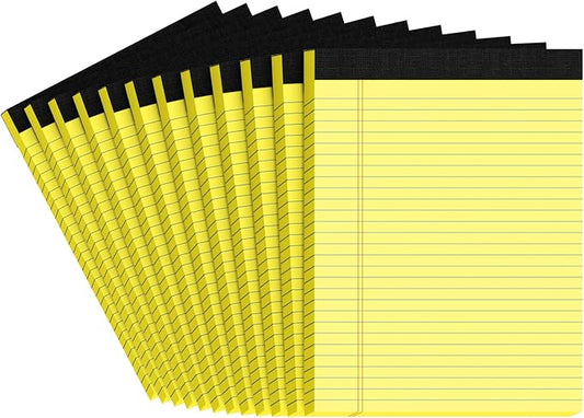 Legal Pads 8.5 X11, Narrow Ruled Notepads, 12 Pack, 50 Sheet/Pad, Yellow Legal Pads, Tear Off Notepad, Perforated Writing Pad, Notebook Paper College Ruled, Notepads for Office Home School, Notepad