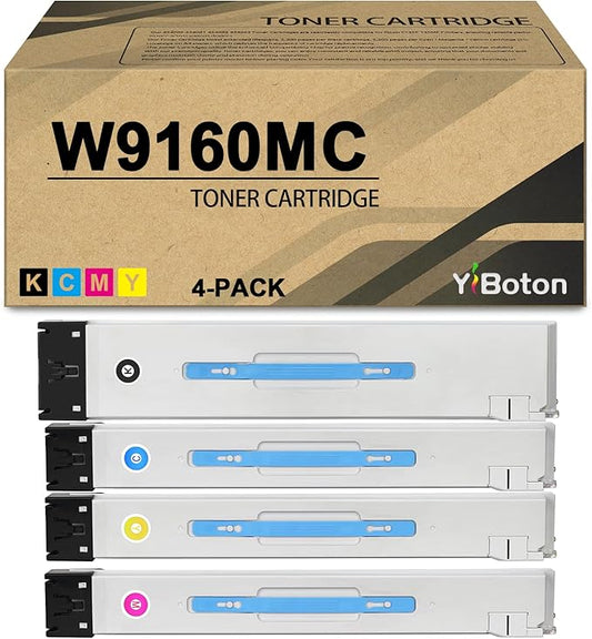 W9160MC W9161MC W9162MC W9163MC Toner Cartridge Compatible for MFP E87740dn E87750dn E87760dn E87770dn E87740z E87750z E87760z E87770z Printer (4-Pack Black Cyan Magenta Yellow)