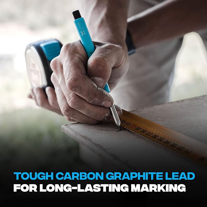 OX Tools Pro Tuff Carbon Marking Pencil with 10-Pack Basic Graphite Replacement Lead