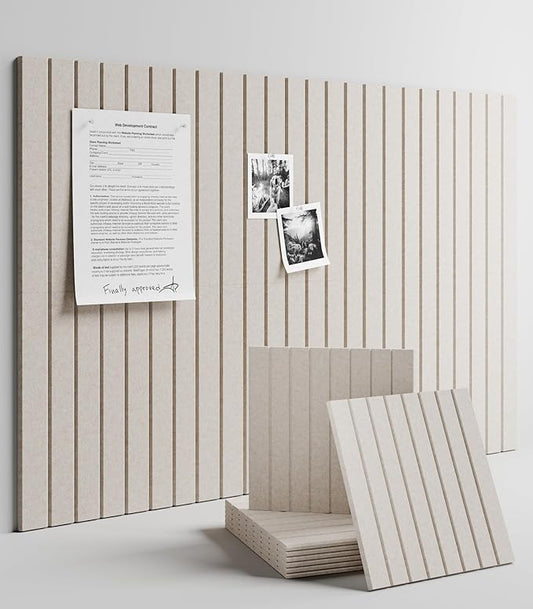 Large Felt Bulletin Board 36" x 24" Cork Board Alternative-6 Pack with 40 Safe Removable Adhesive Tabs, Cork Boards for Walls Cork Board for Home Office Classroom Pin Board (Oatmeal)