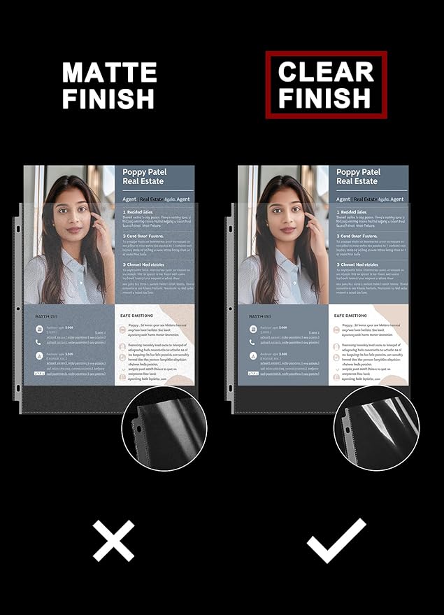 Sheet Protectors 8.5 x 11, 200 Pack Clear Plastic Page Protectors for 3 Ring Binder, Top Loading Letter Size Document Sleeves, Acid-Free Non-Glare Paper Protector Sheets for School, Office and Home.