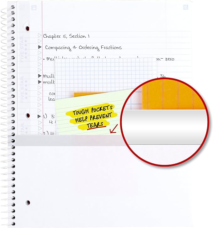 Five Star Spiral Notebook + Study App, 1 Subject, College Ruled, 8-1/2" x 11", 80 Sheets, Fights Ink Bleed, Water Resistant Cover, Ocean Tide (820443F-ECM)