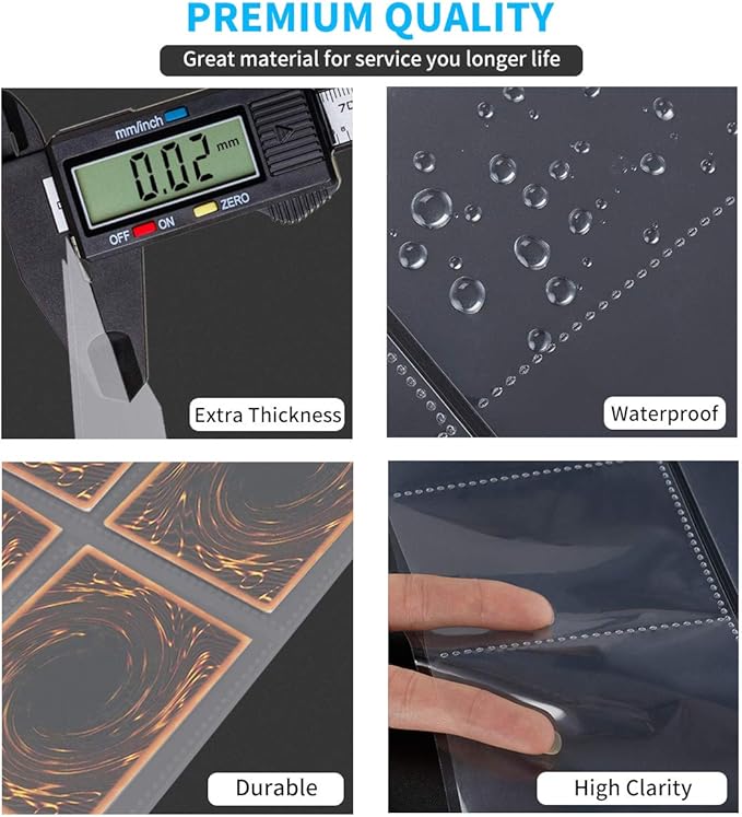 9 Pocket Page Protector - 648 Pockets Premium Double Side Trading Card Sleeves Pages for 3 Ring Binder, Standard Size Card Sheets Protectors