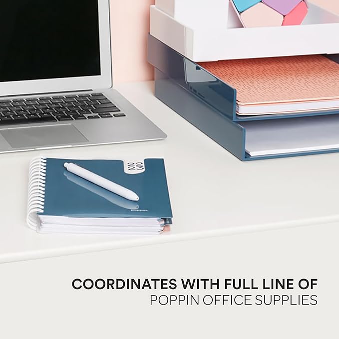 Poppin Stylish Retractable Gel Pens - Fine Point Pens with 0.7mm Tip, Smooth Writing Ink, Metal Clip, 12 Pack (White with Black Ink)