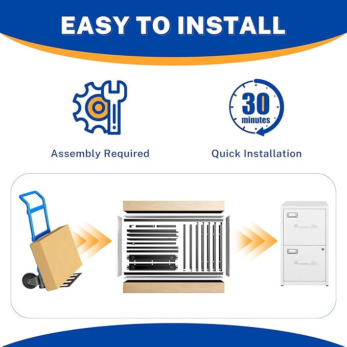 2 Drawer File Cabinet with Lock Vertical Filing Storage Office Home Steel Vertical File Cabinets for Letter Size File Cabinet Locked,Assembly Required