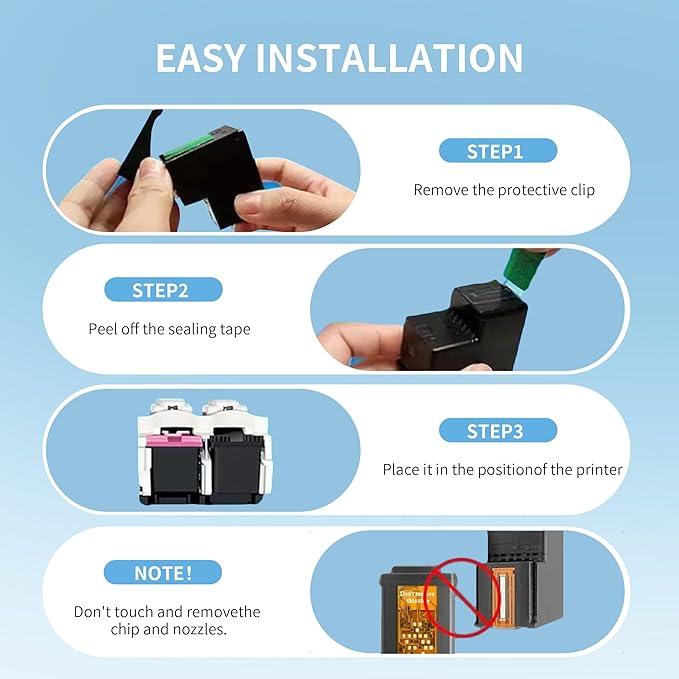 Replacement for HP 62XL Ink Cartridge Combo Pack Higher Yield 2 Pack Compatible for HP Ink 62 Envy 7645 5540 7640 5660 OfficeJet 5740 5741 8040 OfficeJet Mobile 200 250 (Black, Color)