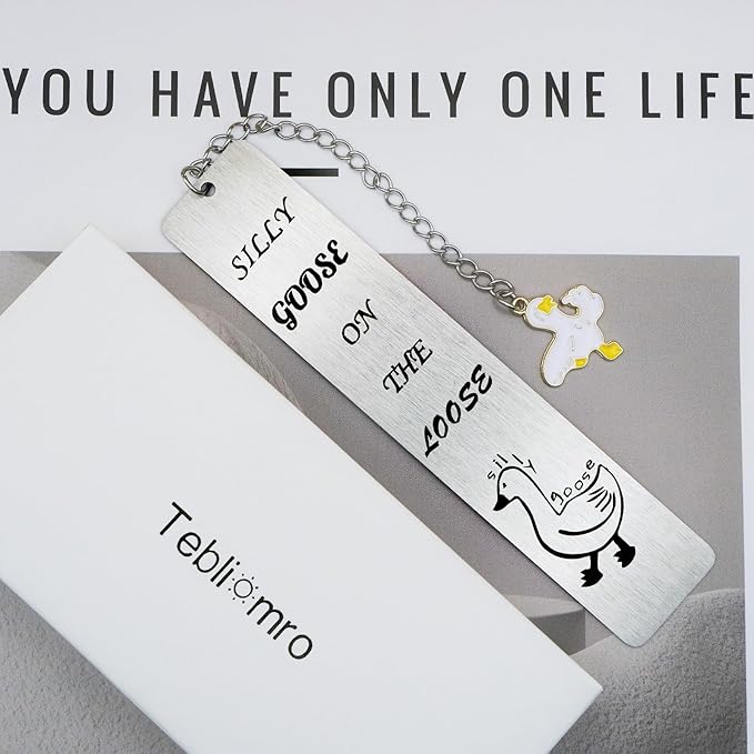 Cute Bookmarks for Bookish Book Lovers Funny Silly Goose Book Mark Gifts for Women Reading Accessories Book Marker Birthday Christmas Back to School Book Club Gifts for Bookworm Bookmate