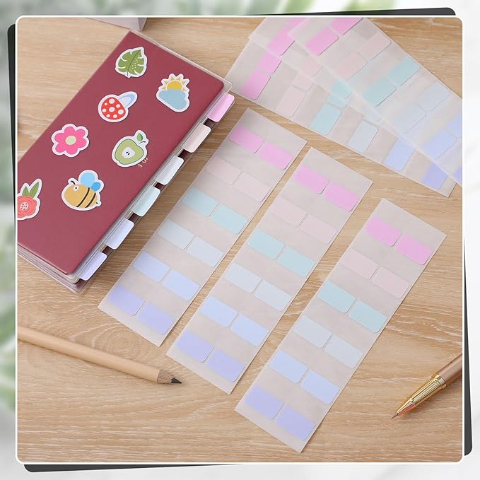 Tinlade 2 Pieces Clear Plastic Cover for Weeks, 8.27 x 7.68 Inches Planner Cover Protector with 120 Color Tabs, Transparent PVC Notebook Strong Plastic Protecting Sleeves for Books (Light Color)
