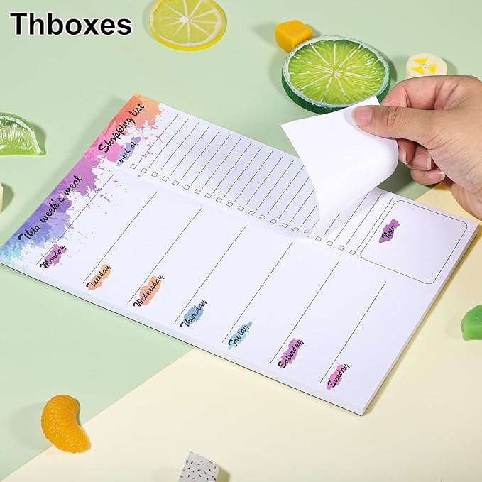 Meal Planner for Fridge, 60 Sheets 7x10" Magnetic Meal Planners and Grocery List Undated Weekly Meal Planner with Tear off Shopping List for Meal Planning and Convenient Shopping, Colorful Ink