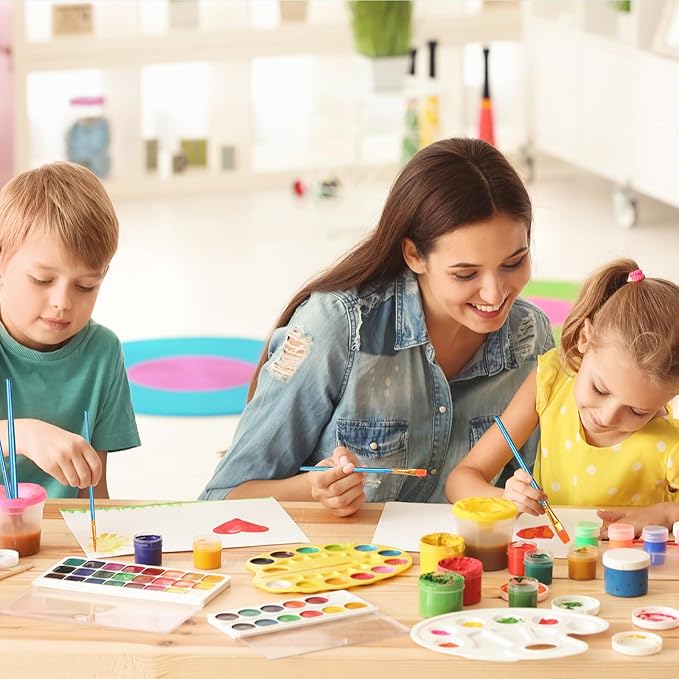 S & E TEACHER'S EDITION 330 Pcs Paint Brush Set, 300 Pcs Paint Brushes, 30 Pcs Palettes for Kids/Adults to Create Art Painting