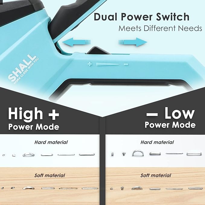 SHALL 6-in-1 Staple Gun Heavy Duty - Upholstery Stapler Nail Gun with 4000 Counts Staples, Manual Brad Nailer with Staple Remover for Wood, Crafts, Fabric, Cable, Wall, Decoration, Furniture