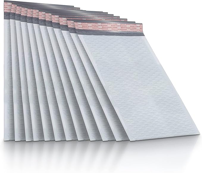 250 Pack USA Made Poly Bubble Mailers (#0) 6x10 Inches Shipping Padded Envelopes Self Seal Tape #0 (Usable size 6 x9)