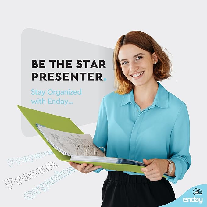 3 Slant D-Ring Binder 2 Inch Binder, 2 in Clear View Cover w/ 2 Inside Pocket, Heavy Duty Colored School Supplies Binders in Grey, Blue, Pink, Red, Green, Purple, Multicolor (6 PC) – by Enday