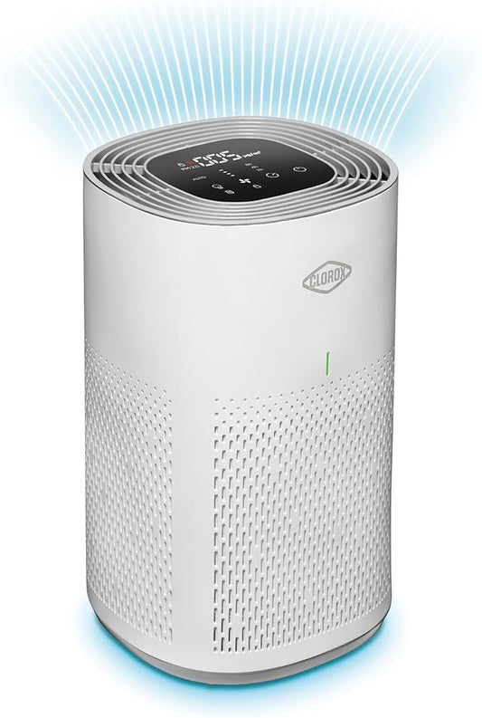 Clorox HEPA Air Purifiers for Home, True HEPA Filter, Medium Rooms Up to 1,000 Sq Ft, Removes 99.9% of Mold, Viruses, Wildfire Smoke, Allergens, Pet Allergies, Dust, AUTO Mode, Whisper Quiet