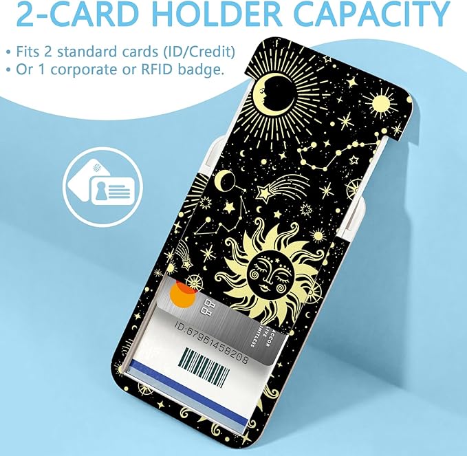 Sun Moon Teacher ID Badge Holder with Lanyard, Fashionable Lanyards for ID Badges Women, Cute Badge Reel Retractable, ID Card Holder Keychain Name Badge Clip, Nurse Teacher Gifts