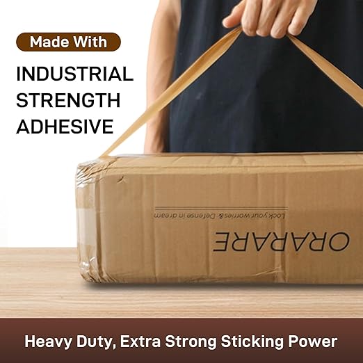 2Inch Brown Packing Tape, 2.0 Mils 110 Yards - High Tensile Strength for Shipping, Moving Boxes Sealing & Packaging, Superior Hold and Tear Resistance