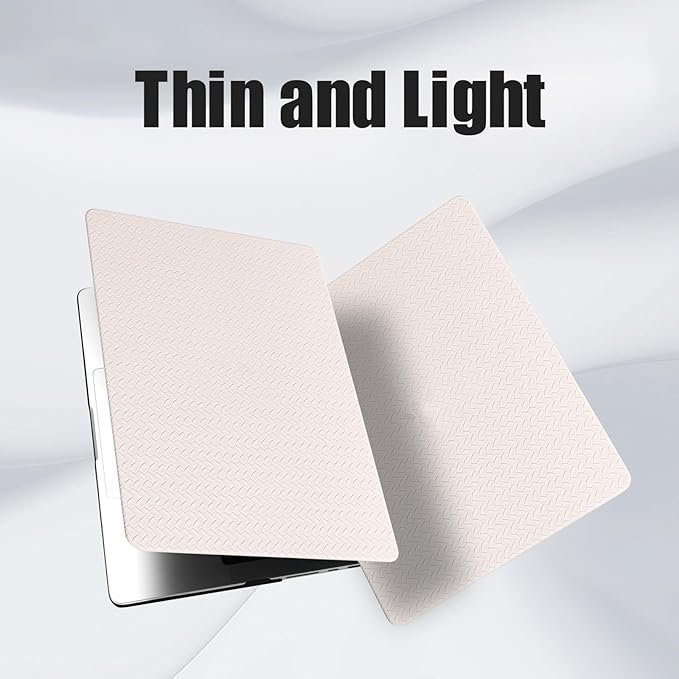 DTangLsm for MacBook Air 13 inch Case M1 2022 2021 2020-2018 Release A2337 M1 A2179 A1932, Woven Fabric Textured Elegant Leather Hard Shell Cover for MacBook Air 13.3 inch Case + Keyboard Cover, Beige