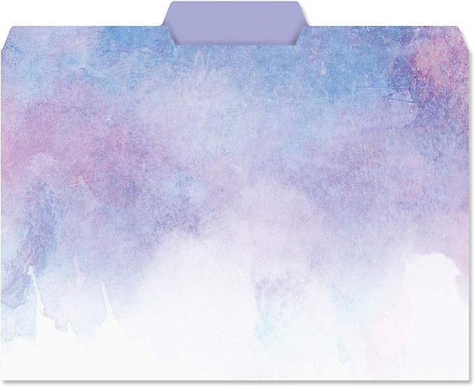 Current Brushstrokes File Folders Value Pack - Bulk Set of 24, 6 Pretty Decorative Designs, 1/3 Cut Tabs, Heavy-Duty Paper Stock, Office Supplies for Home & Work, 9-½” x 11-¾” Letter Size
