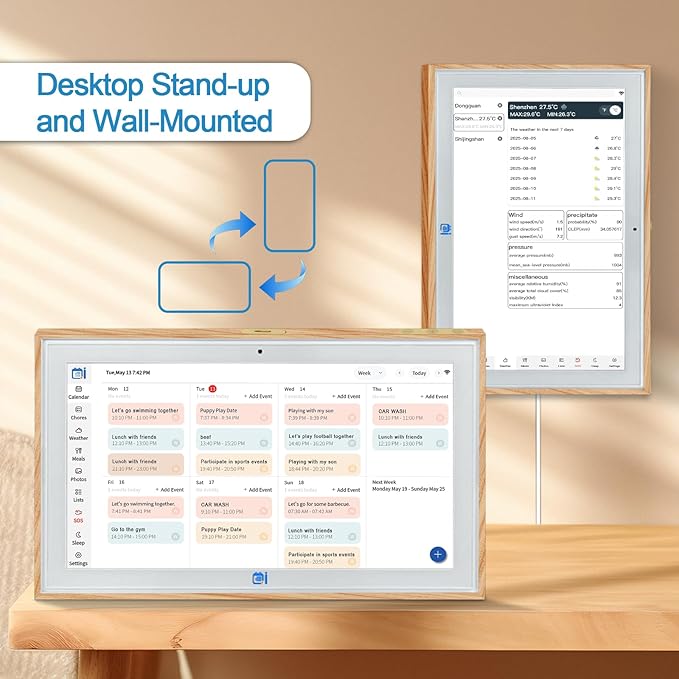 15.6 Inch Smart Digital Calendar – Family Wall Planner & Chore Chart, Wall Mounted Electronic Calendar with 1920x1080 IPS Full HD Touch Screen, Great for Organizing Your 2026 Calendar and Home Schedules