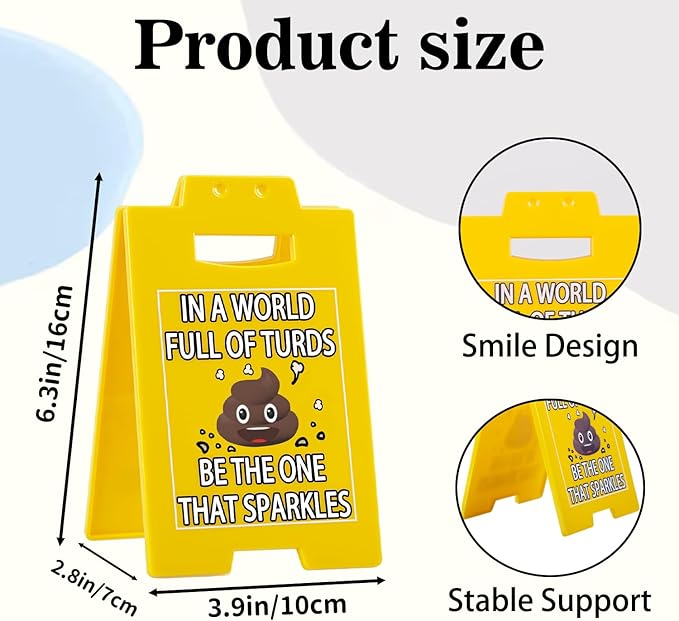 Funny Office Desk Sign – "Be the One That Sparkles" Yellow Triangular Gag Gift Sign for Coworkers, Boss, Office Decor for Women & Men, Novelty Desk Accessory