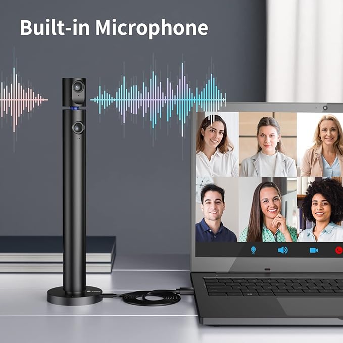 CZUR Halo X Pro Dual Webcam for PC, 1080P Web Camera with Microphone, USB Camera for Computer, 90° View, Plug & Play, Compatible with Windows&Mac, for Skype/TikTok/YouTube/Yahoo Messenger