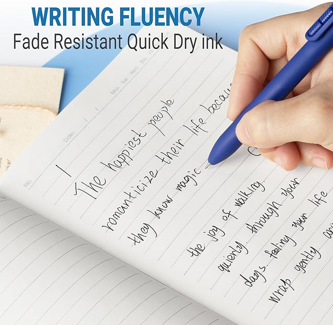 inkipen- 8 Pack Pens, Gel pens Black Ink, Fine Point(0.5mm),Quick-Drying Smooth Writing,School and Office Supplies