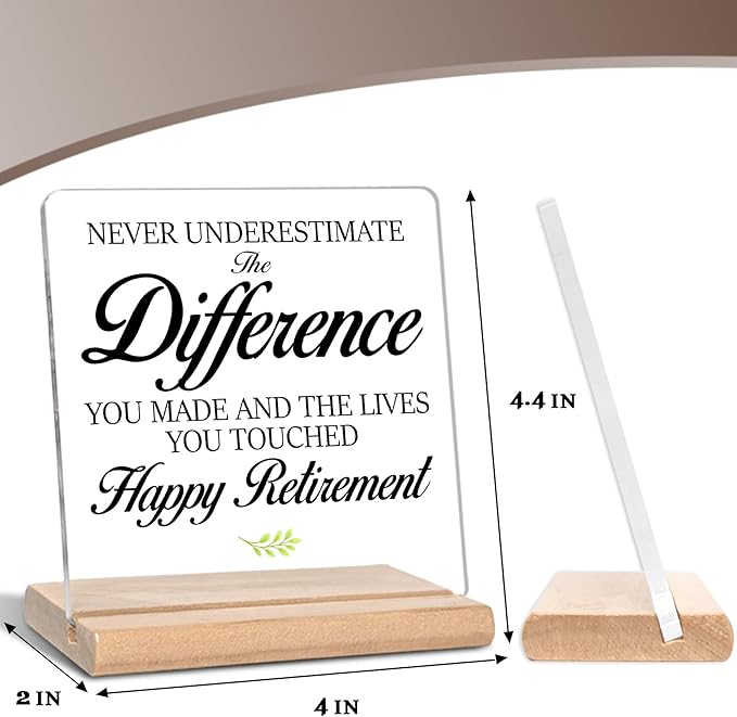 Retirement Gifts for Coworker, Difference Maker Definition Acrylic Plaque Sign, New Job Going Away Farewell Coworker Leaving Gifts, Thank you gift for Boss Leader Colleague Friends Principal Teacher