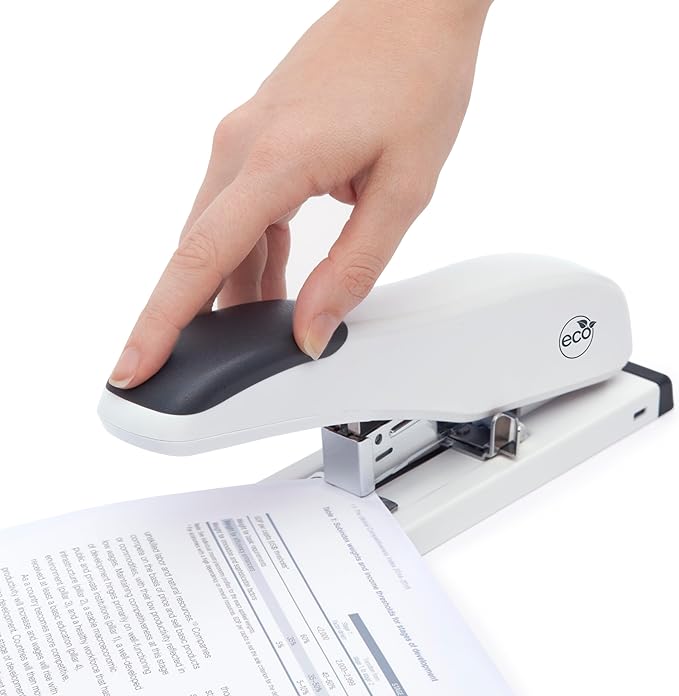Rapesco 1391 ECO HD-100 Heavy-Duty Stapler with 2000 Type 923 Heavy-Duty 3/8" Staples, 100 Sheet Capacity, Soft White