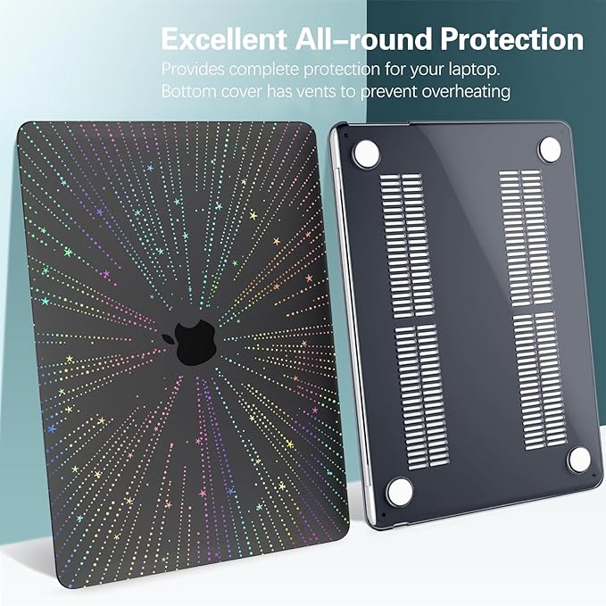 KEROM Clear Black Case for MacBook Pro 14 inch 2024-2021 M4 M3 M2 M1 Pro/Max Chip A3112 A3185 A3401 A2918 A2992 A2779 A2442, Plastic Hard Shell Case & Keyboard Cover for MacBook Pro 14'', Line